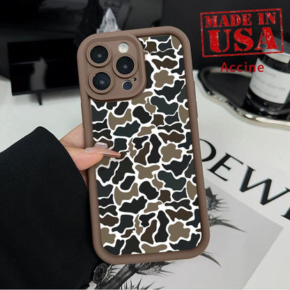 Phone Case for Iphone 17 Pro Max 16 plus 15 14 13 12 11 XR Air E Camouflage Forest Blend Pattern Soft TPU Rubber Camera Protection Rugged Mobile Phone Cover for Boy