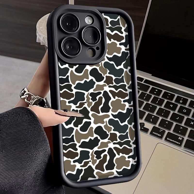 Phone Case for Iphone 17 Pro Max 16 plus 15 14 13 12 11 XR Air E Camouflage Forest Blend Pattern Soft TPU Rubber Camera Protection Rugged Mobile Phone Cover for Boy