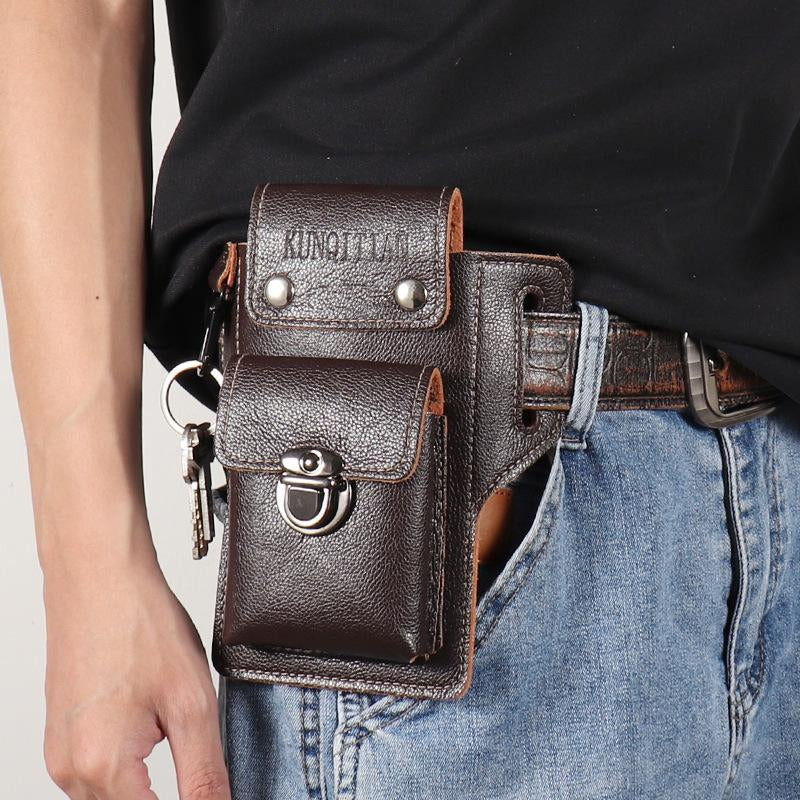 Phone Pouch Leather Belt Bag Holster Case Compatible with Iphone, Samsung Mobile Phones below 6.3 Inches Durable Accessory Protective Wallet