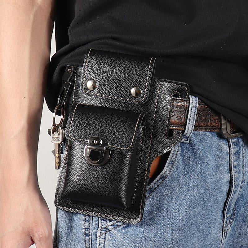 Phone Pouch Leather Belt Bag Holster Case Compatible with Iphone, Samsung Mobile Phones below 6.3 Inches Durable Accessory Protective Wallet