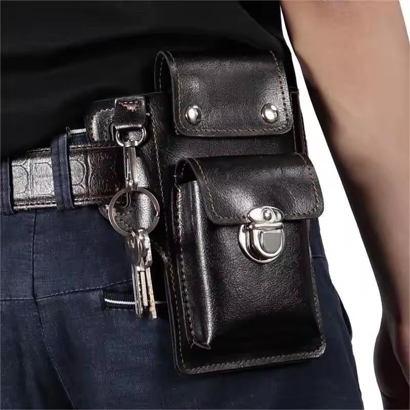Phone Pouch Leather Belt Bag Holster Case Compatible with Iphone, Samsung Mobile Phones below 6.3 Inches Durable Accessory Protective Wallet
