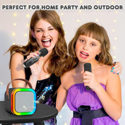 HITOZON Portable Wireless Karaoke Speaker with Wireless Microphone,Hifi Stereo Sound KTV Speaker System,Wireless Speaker with RGB LED Lights,Modified Voice,Karaoke Machine for Outdoor,Travel, Best Gift for Home Party,Birthday Gift Speaker Bluetooth Audio