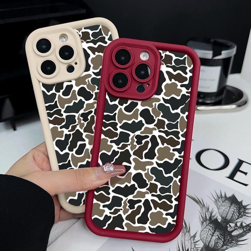 Phone Case for Iphone 17 Pro Max 16 plus 15 14 13 12 11 XR Air E Camouflage Forest Blend Pattern Soft TPU Rubber Camera Protection Rugged Mobile Phone Cover for Boy
