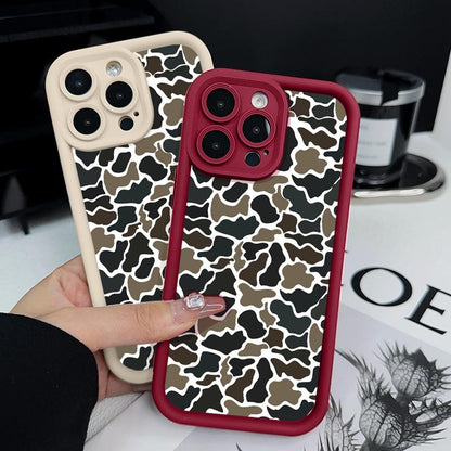 Phone Case for Iphone 17 Pro Max 16 plus 15 14 13 12 11 XR Air E Camouflage Forest Blend Pattern Soft TPU Rubber Camera Protection Rugged Mobile Phone Cover for Boy