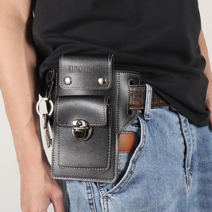 Phone Pouch Leather Belt Bag Holster Case Compatible with Iphone, Samsung Mobile Phones below 6.3 Inches Durable Accessory Protective Wallet