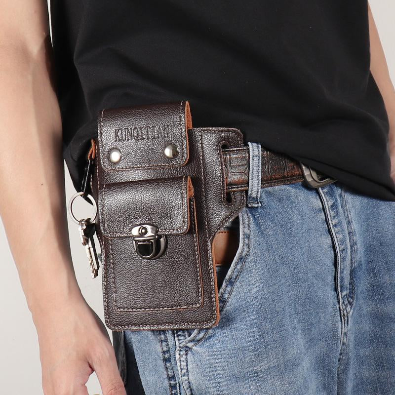 Phone Pouch Leather Belt Bag Holster Case Compatible with Iphone, Samsung Mobile Phones below 6.3 Inches Durable Accessory Protective Wallet
