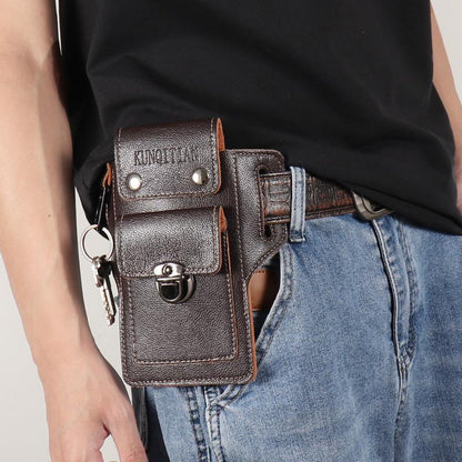 Phone Pouch Leather Belt Bag Holster Case Compatible with Iphone, Samsung Mobile Phones below 6.3 Inches Durable Accessory Protective Wallet